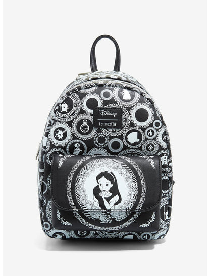 Loungefly Disney Alice In Wonderland Black & White Mini Backpack - US 1277