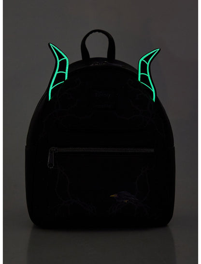Loungefly Disney Sleeping Beauty Maleficent Glow-In-The-Dark Horns Mini Backpack - US 7148