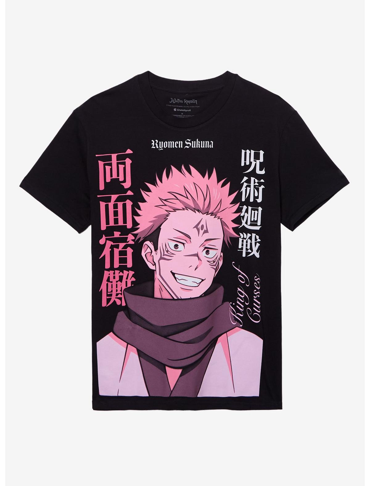 Jujutsu Kaisen Sukuna Pink Portrait T-Shirt - US 1543