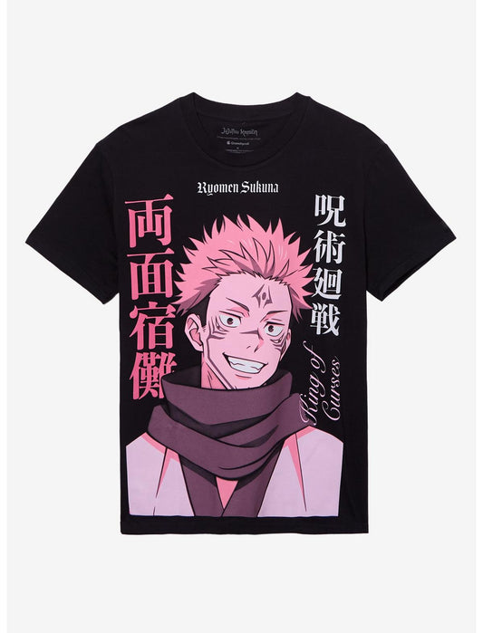 Jujutsu Kaisen Sukuna Pink Portrait T-Shirt - US 1543