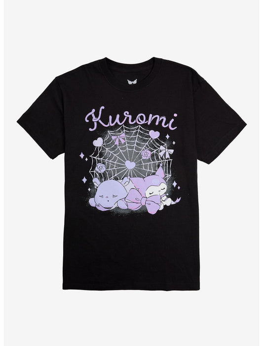 Kuromi Baku Spiderweb Nap T-Shirt - US 8391