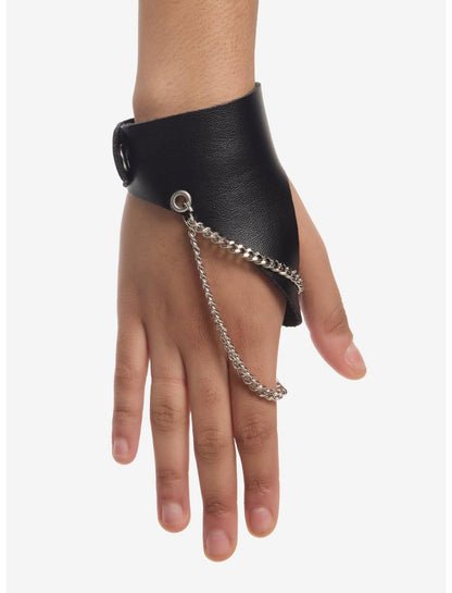 Faux Leather Chain Hand Harness - US 5707