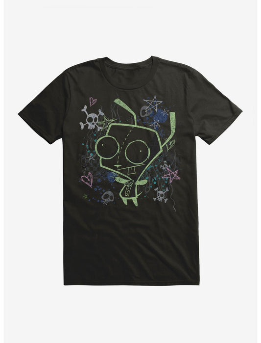 Invader Zim GIR Chalk Art Drawing T-Shirt - US 5829