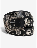 Black Star Flower Western Belt - US 9728