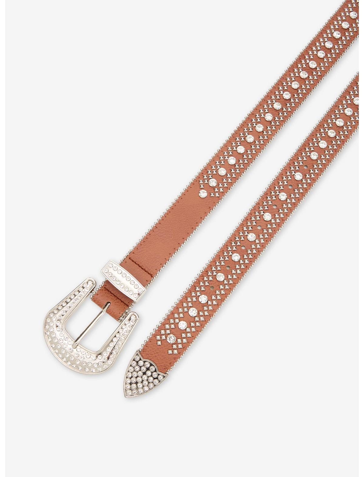 Brown Diamond Stud Bling Belt - US 0518