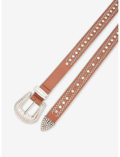 Brown Diamond Stud Bling Belt - US 0518