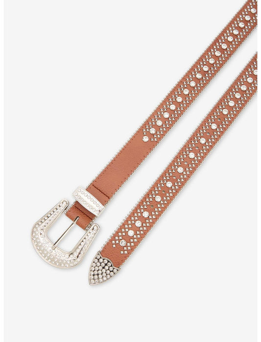 Brown Diamond Stud Bling Belt - US 0518