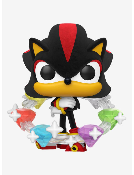 Funko Sonic The Hedgehog Pop! Games Shadow With Emeralds (Flocked) Vinyl Figure Hot Topic Exclusive - US 2656