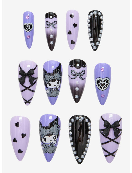 Kuromi Purple Lolita Press-On Nail Set - US 4955