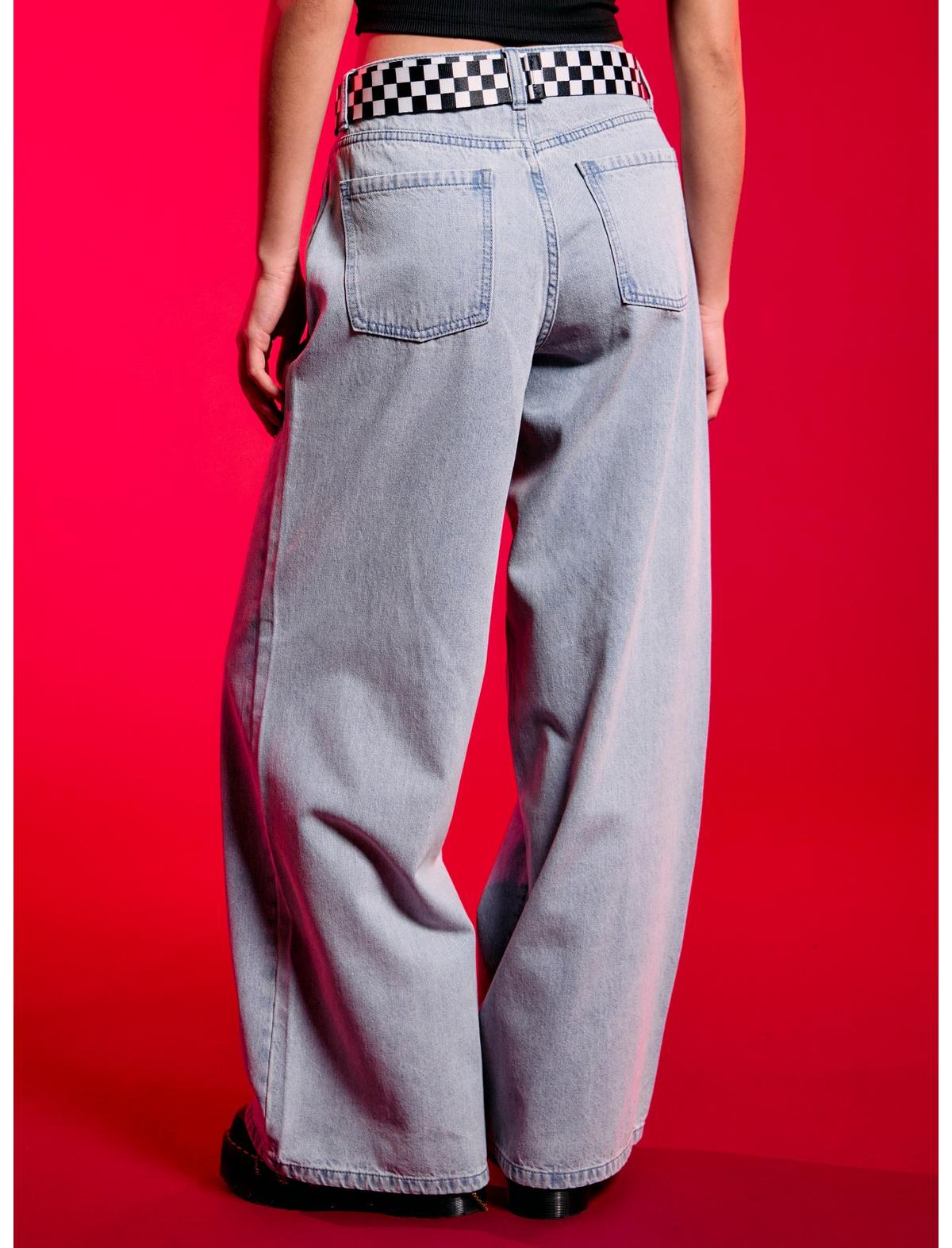 DC Comics Teen Titans Character Belted Wide Leg Jeans - US 3335
