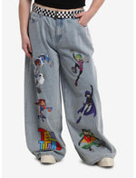 DC Comics Teen Titans Character Belted Wide Leg Jeans Plus Size - US 2908