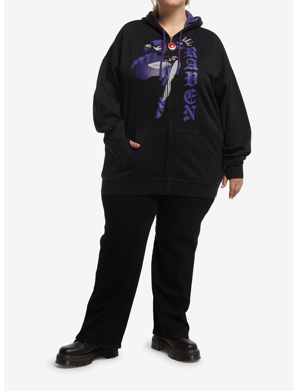 DC Comics Teen Titans Raven Girls Oversized Hoodie Plus Size - US 0563
