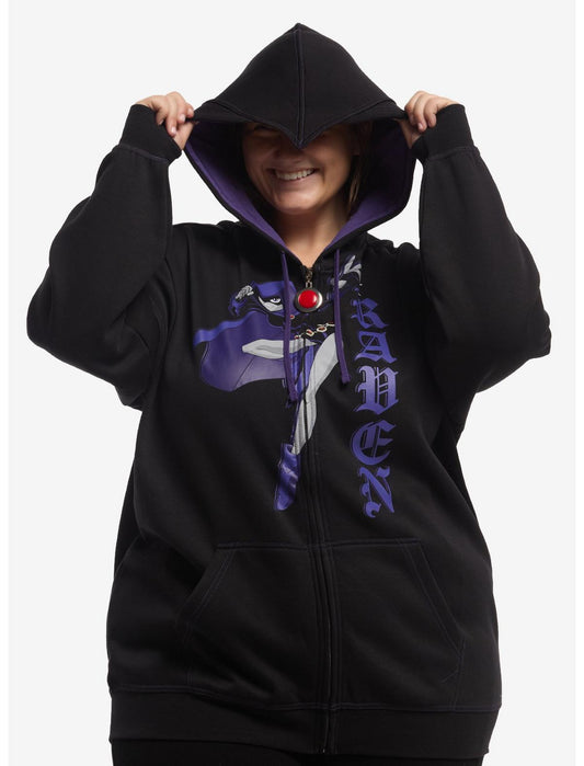 DC Comics Teen Titans Raven Girls Oversized Hoodie Plus Size - US 0563