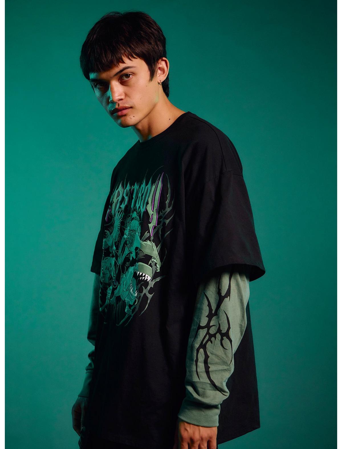 DC Comics Teen Titans Beast Boy Twofer Long-Sleeve T-Shirt - US 4711