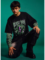 DC Comics Teen Titans Beast Boy Twofer Long-Sleeve T-Shirt - US 4711