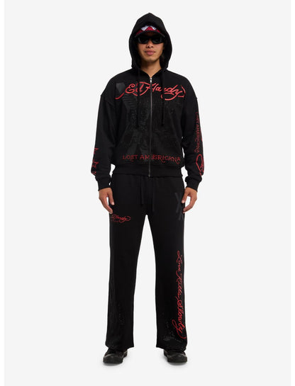 Ed Hardy X mgk Flames Rhinestone Sweatpants - US 4222
