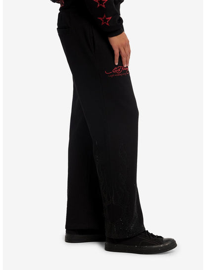Ed Hardy X mgk Flames Rhinestone Sweatpants - US 4222