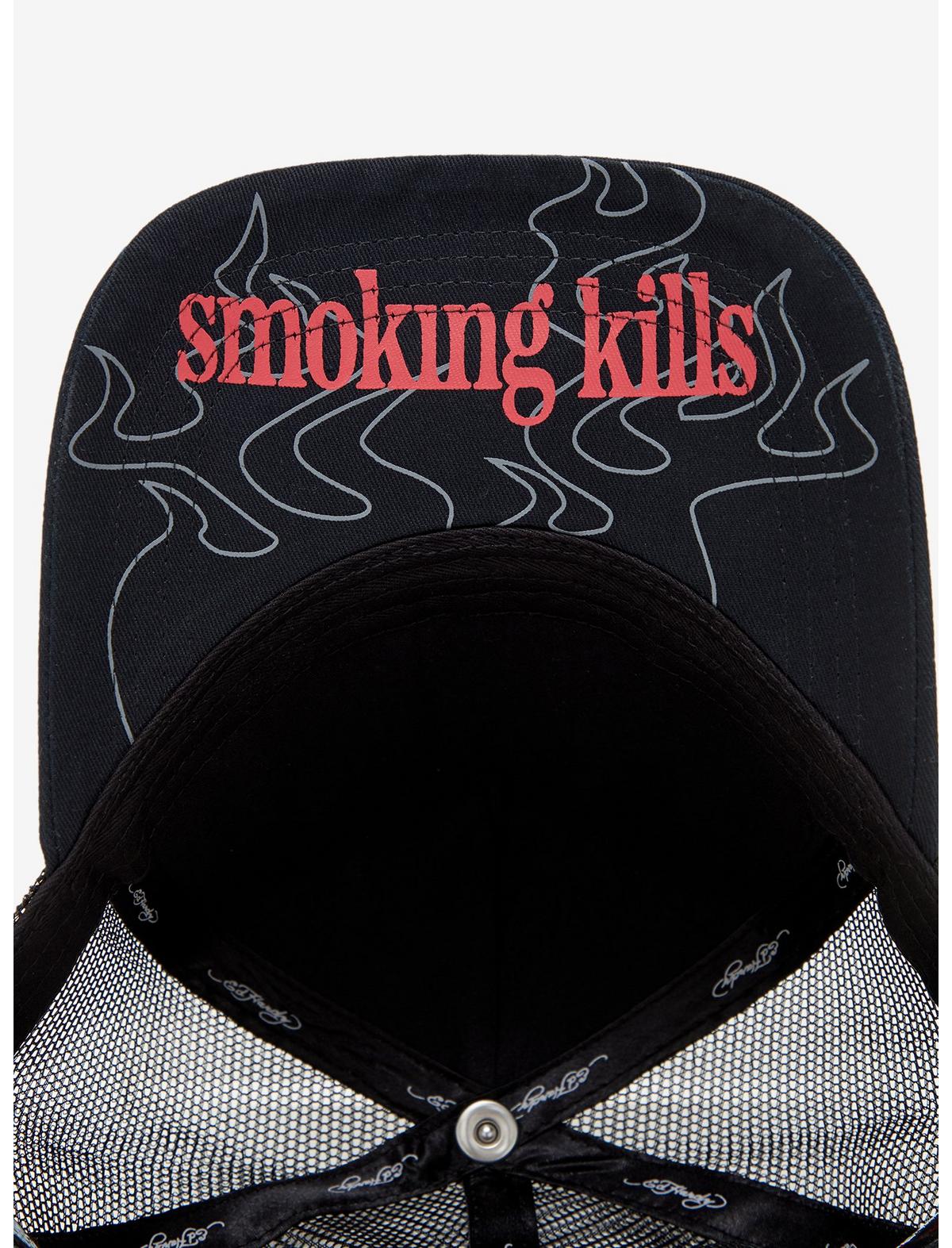 Ed Hardy X mgk Flames Rhinestone Trucker Hat - US 4038