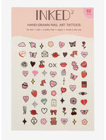 Inked² Heart Rose & Bow Nail Art Tattoos - US 6279