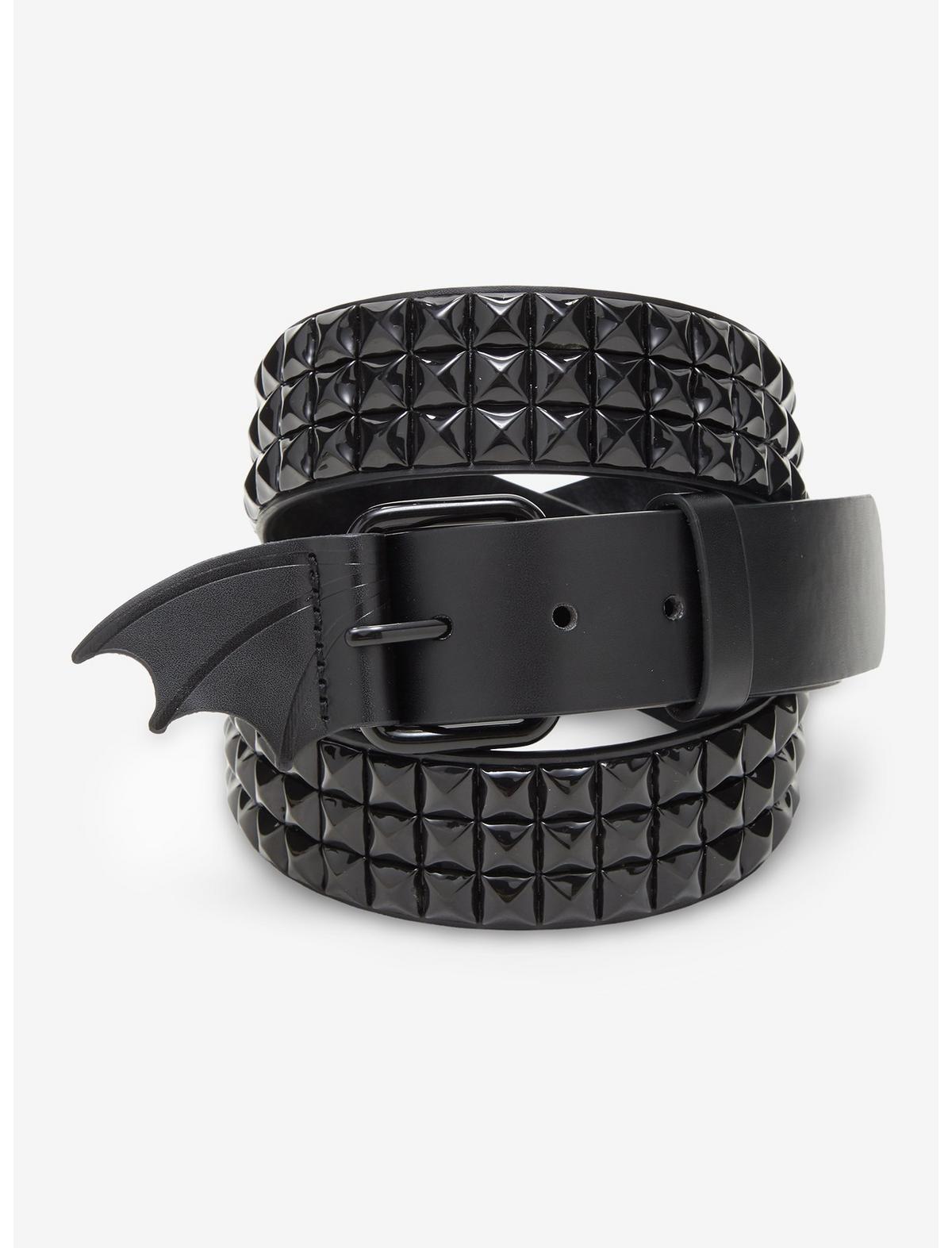 Black Bat Wing Pyramid Stud Belt - US 3093