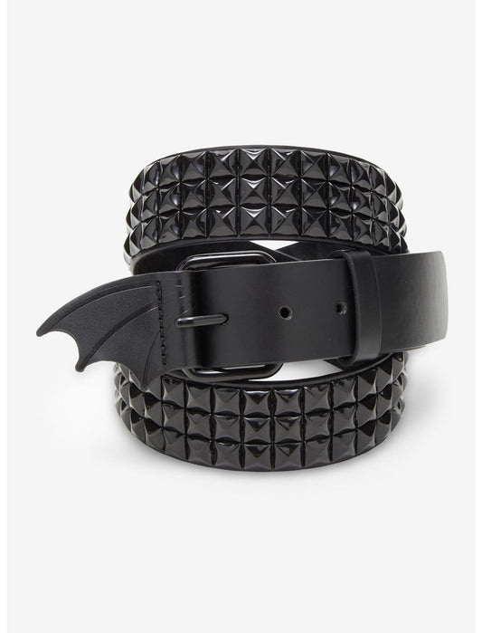 Black Bat Wing Pyramid Stud Belt - US 3093