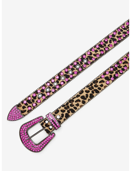 Leopard & Pink Bling Belt - US 8577