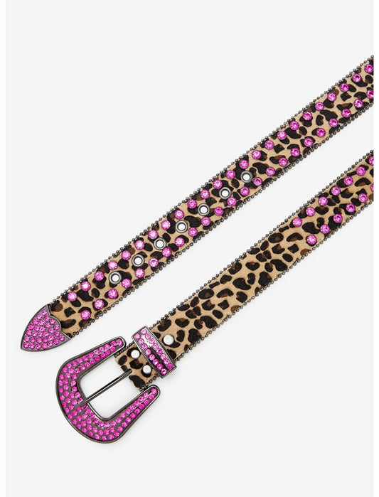 Leopard & Pink Bling Belt - US 8577