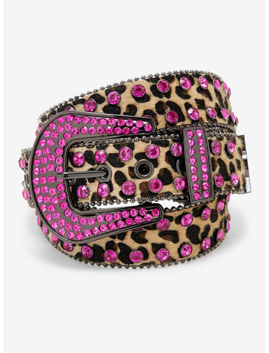 Leopard & Pink Bling Belt - US 8577