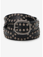 Black Hammered Stud Belt - US 8161