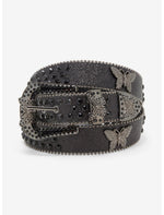 Black Glitter Butterfly Bling Belt - US 9467