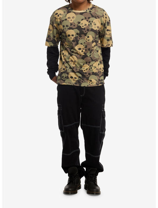 Camouflage Skulls Twofer Long-Sleeve T-Shirt - US 2727