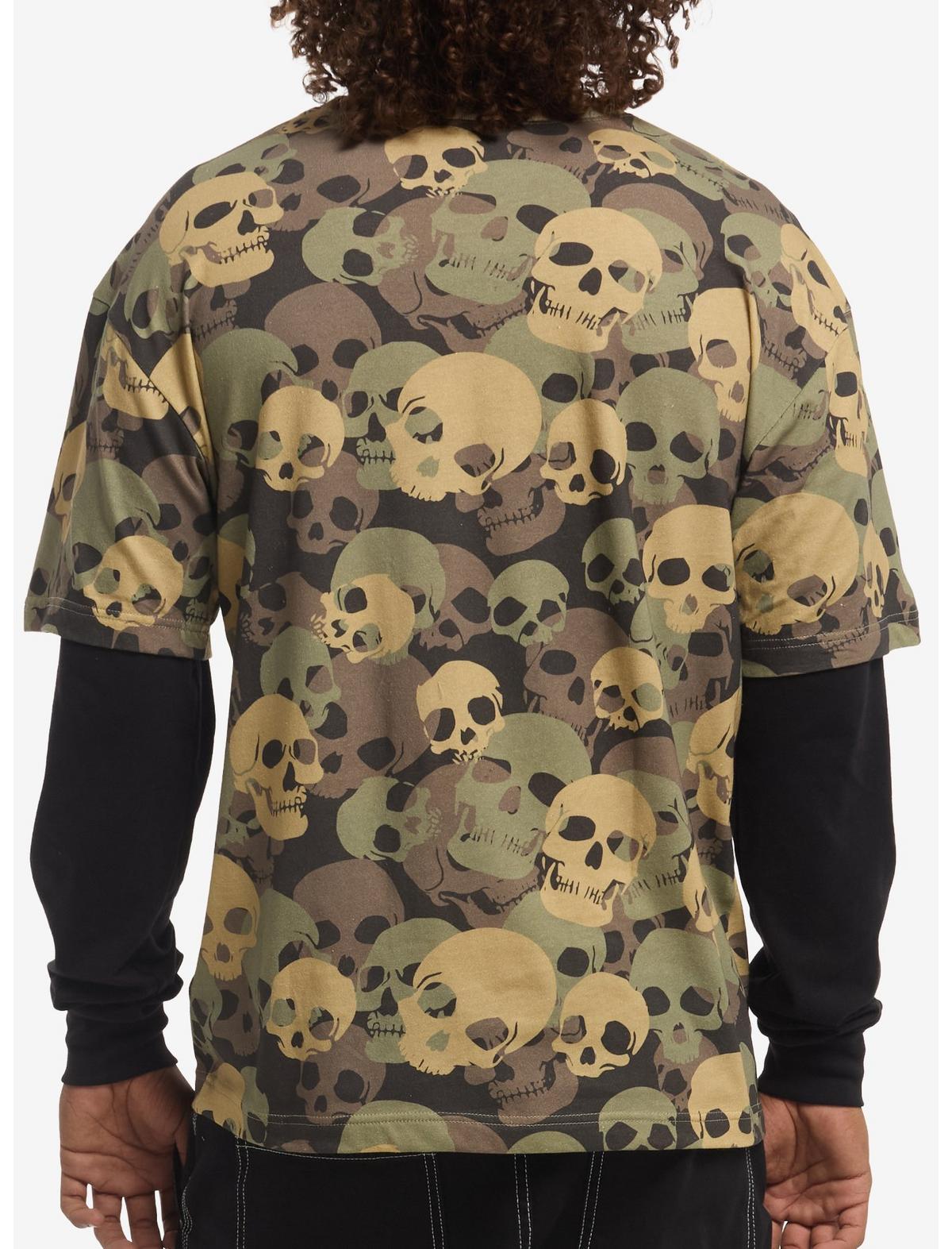 Camouflage Skulls Twofer Long-Sleeve T-Shirt - US 2727