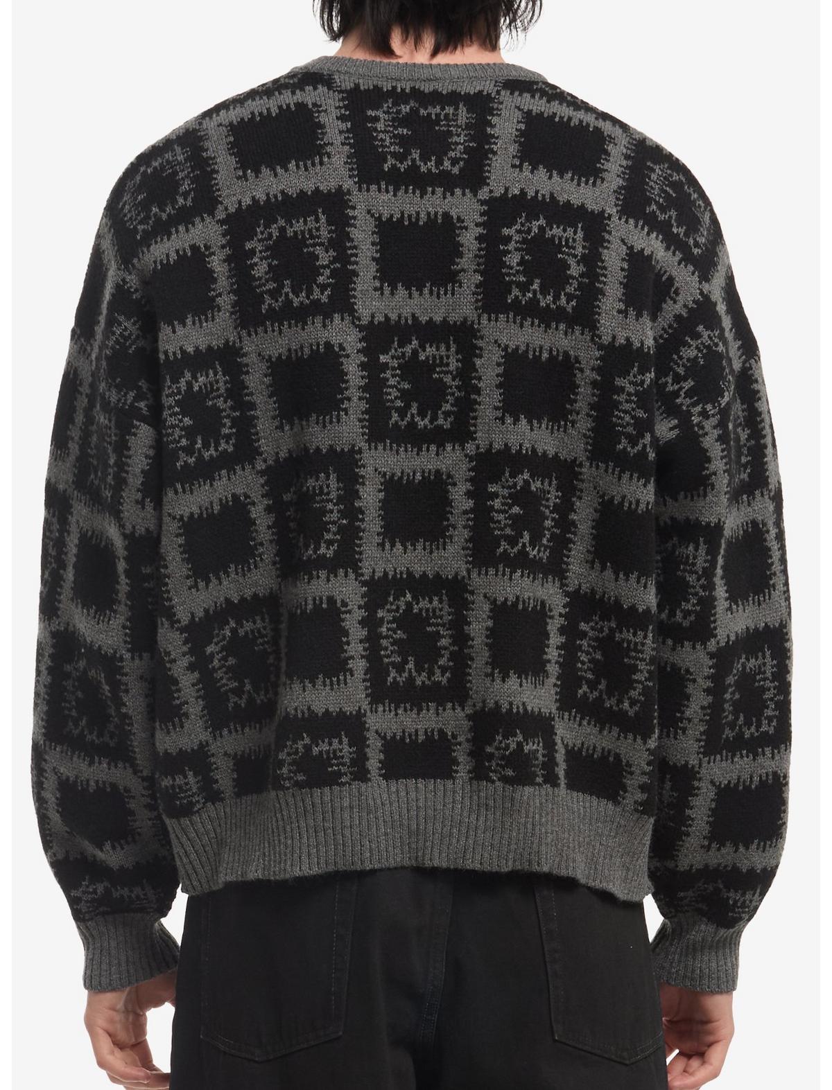 Black & Grey Patchwork Sweater - US 1090