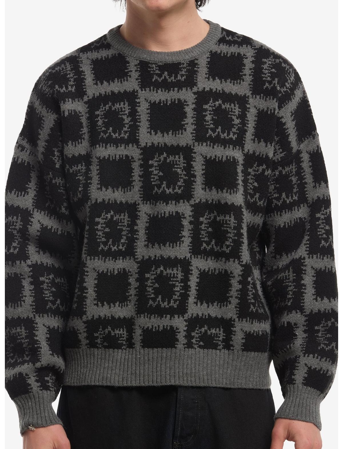 Black & Grey Patchwork Sweater - US 1090
