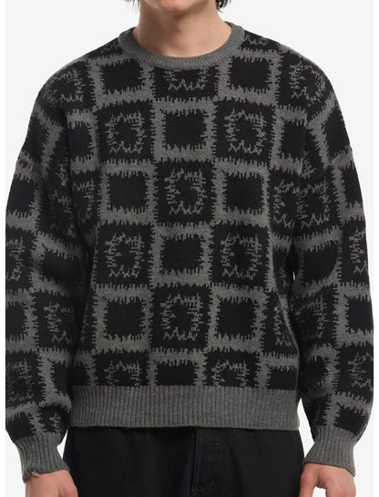 Black & Grey Patchwork Sweater - US 1090