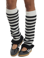 Black & White Stripe Leg Warmers - US 7135