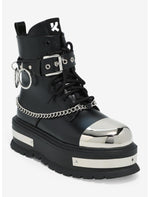 Koi Metal Hardware Platform Combat Boots - US 3448