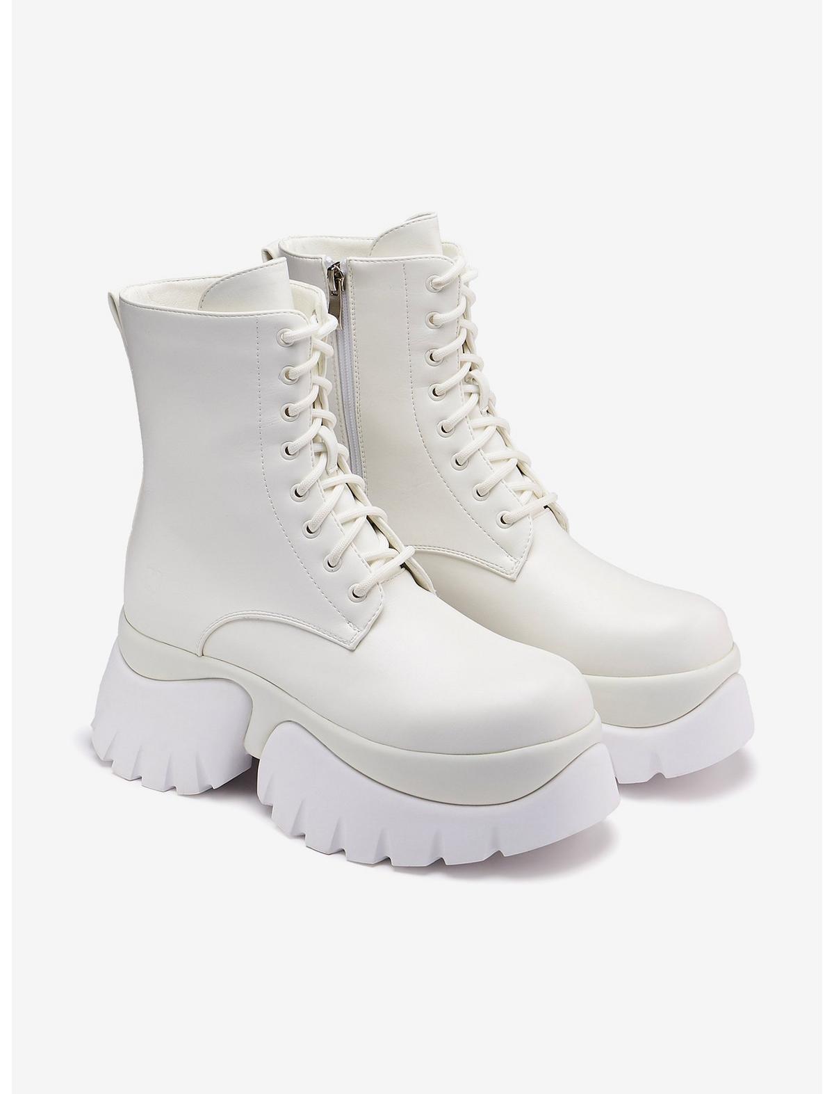 Koi White Rancor Platform Boots - US 3238