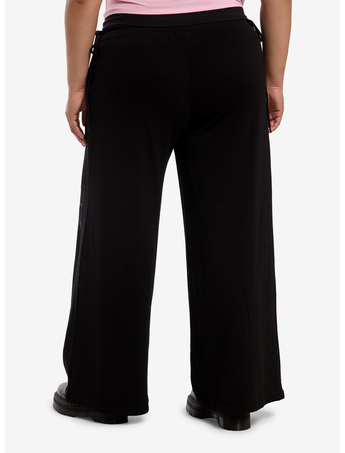 Cosmic Aura Black Butterfly Girls Wide Leg Lounge Pants Plus Size - US 6283