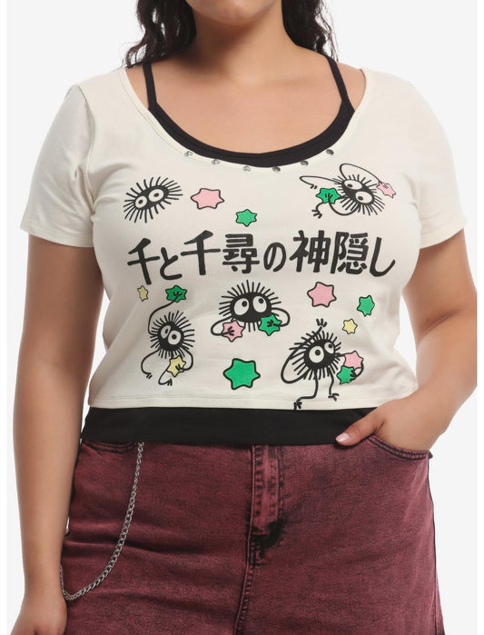 Her Universe Studio Ghibli® Spirited Away Soot Sprites Girls Crop Twofer Top Plus Size - US 0025