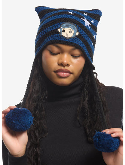 Coraline Stripe Subtle Ear Tassel Beanie - US 4001
