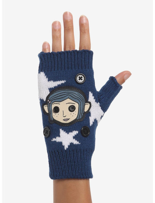 Coraline Button & Star Fingerless Gloves - US 2696