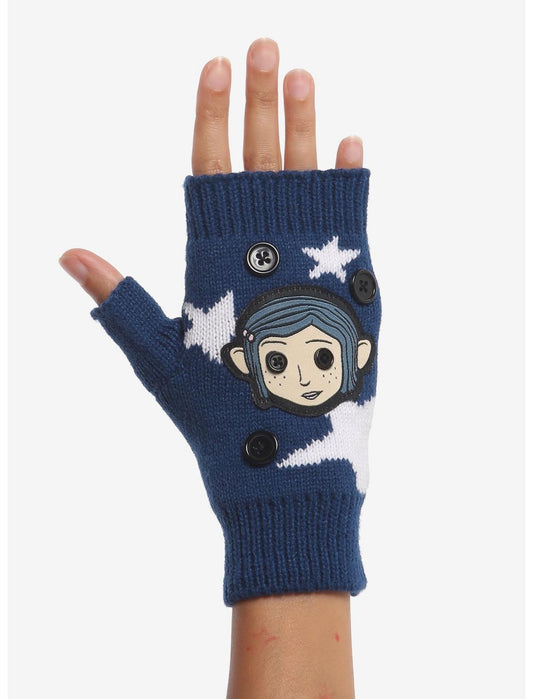 Coraline Button & Star Fingerless Gloves - US 2696