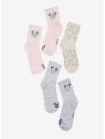 Disney Mickey Mouse & Minnie Mouse Pastel Ruffle Crew Socks 3 Pair - US 7677