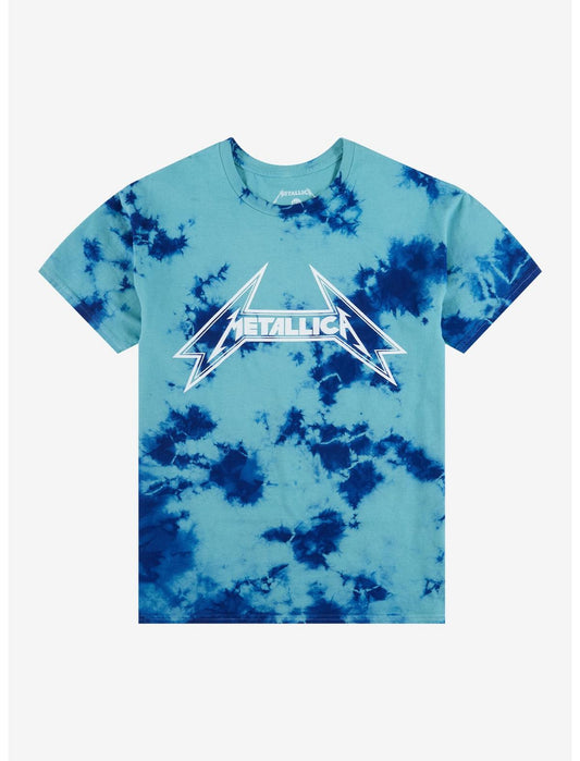 Metallica Logo Blue Cloud Wash T-Shirt - US 7905