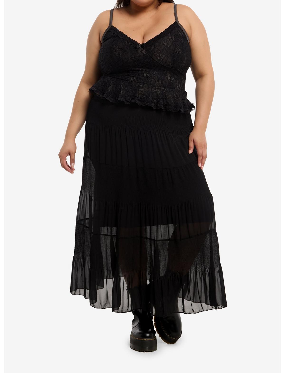 Cosmic Aura Black & Grey Lace Girls Cami Plus Size - US 2990