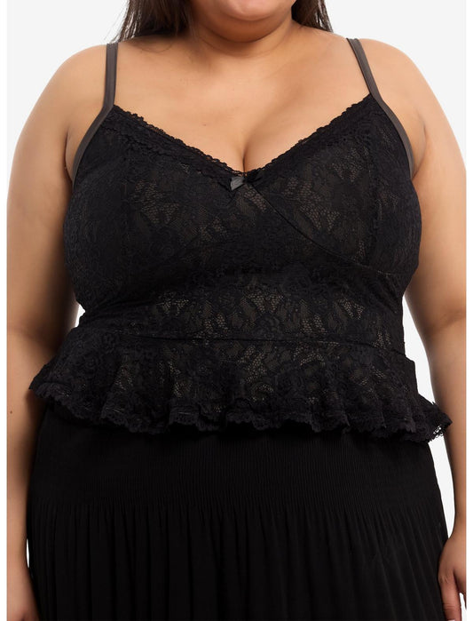 Cosmic Aura Black & Grey Lace Girls Cami Plus Size - US 2990