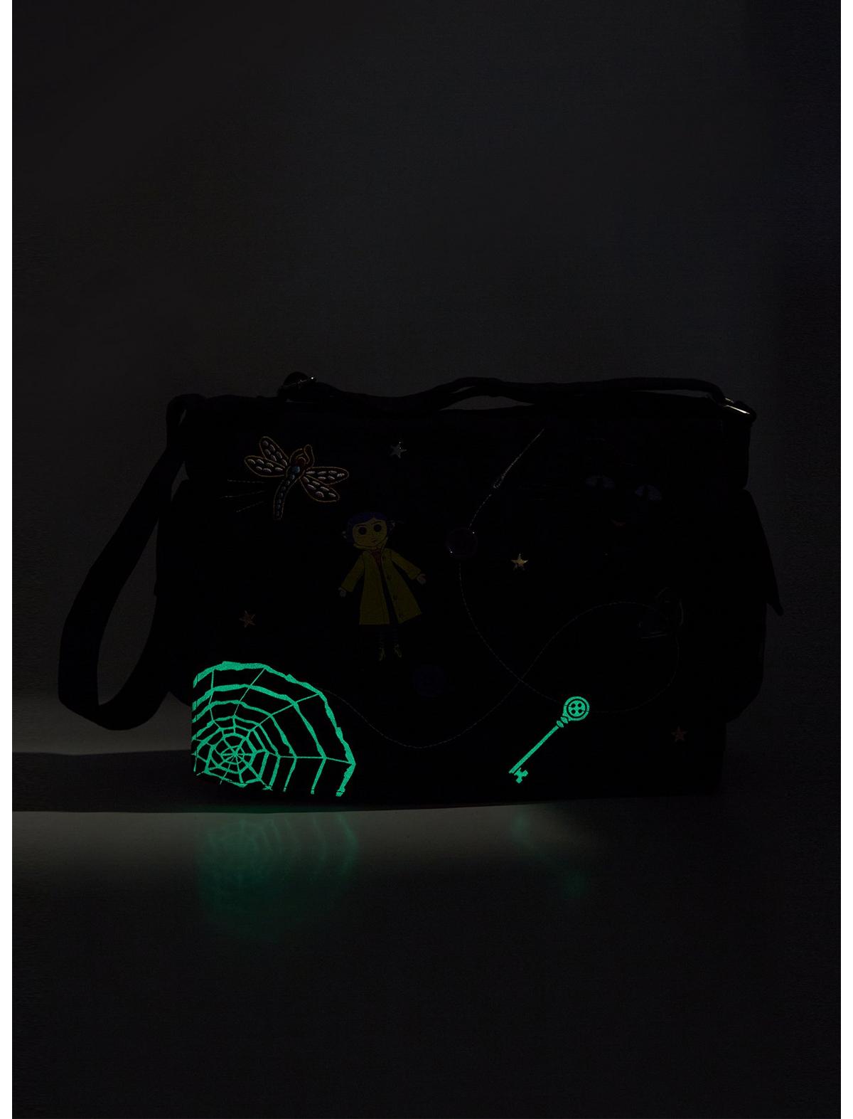 Coraline Icons Glow-In-The-Dark Messenger Bag - US 8771