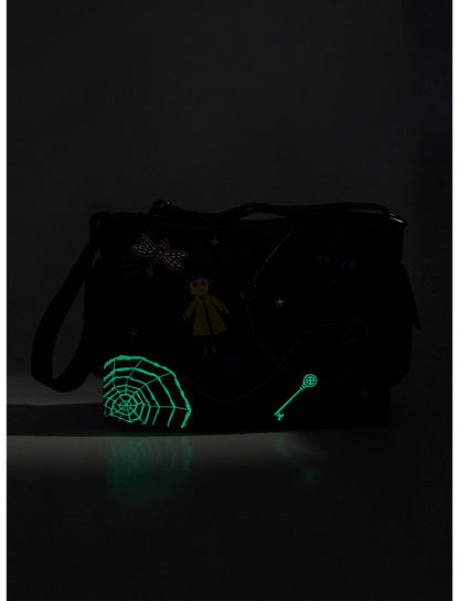 Coraline Icons Glow-In-The-Dark Messenger Bag - US 8771