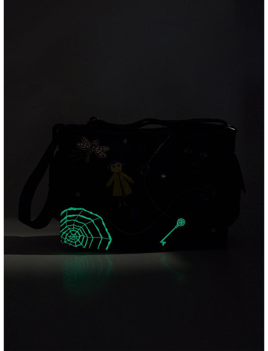 Coraline Icons Glow-In-The-Dark Messenger Bag - US 8771